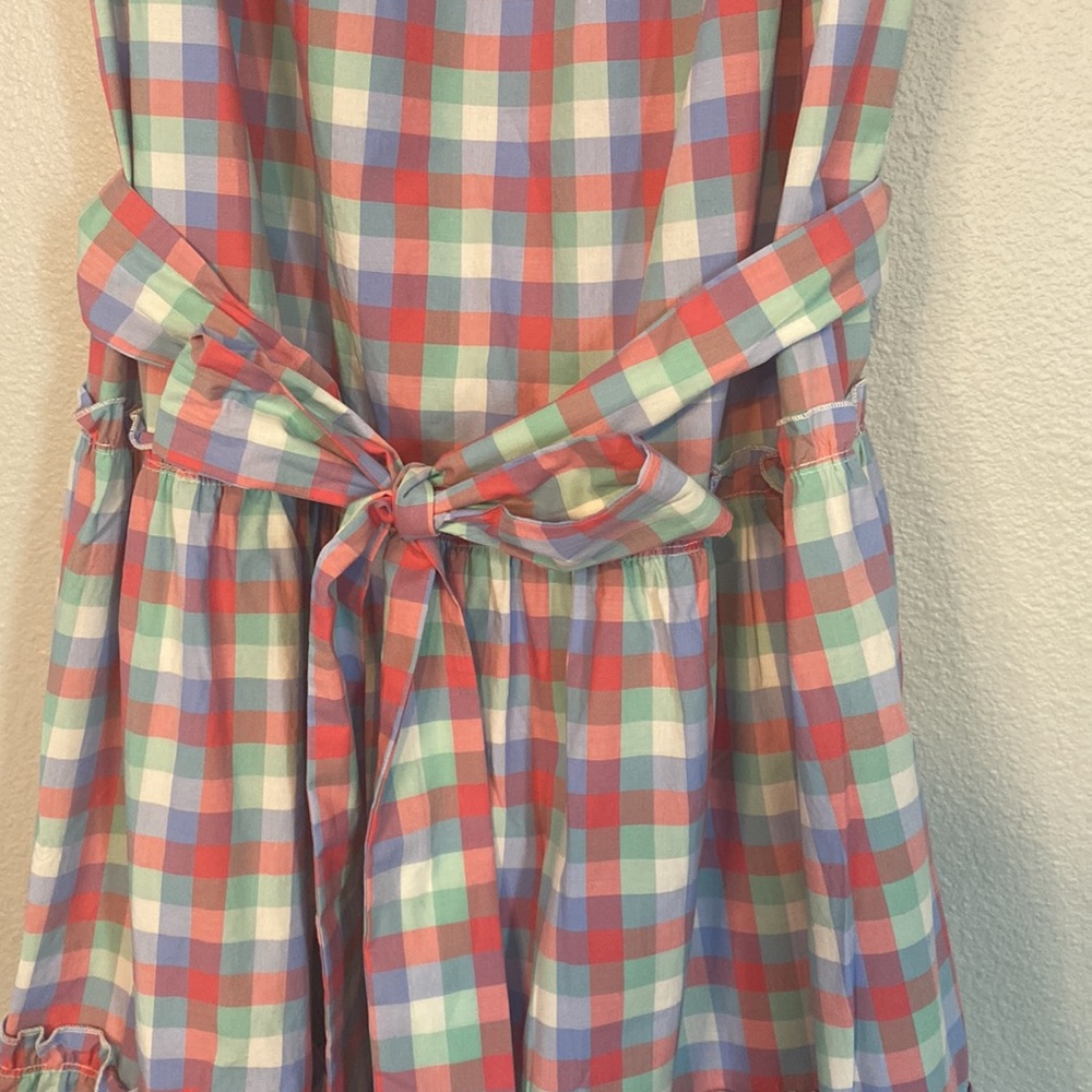Kate Spade Pink and Blue Plaid Off-Shoulder Midi Dress - Picture 4 of 9